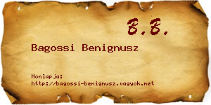Bagossi Benignusz névjegykártya